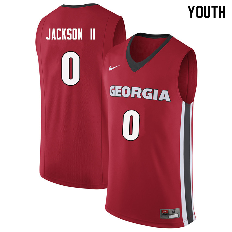 Youth #0 William Jackson II Georgia Bulldogs College Basketball Jerseys Sale-Red - Click Image to Close